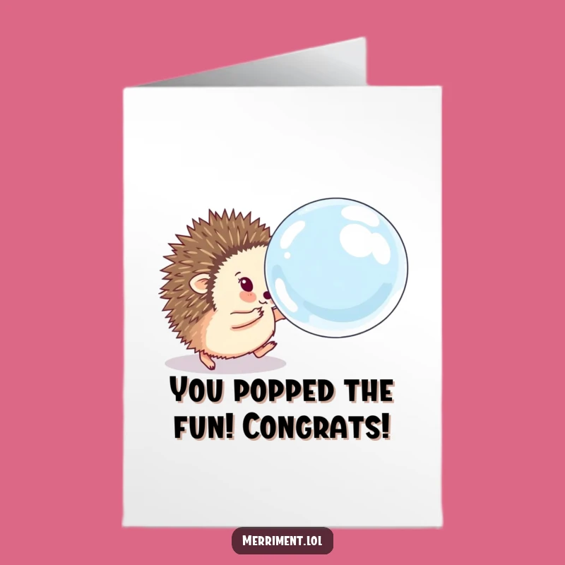 Hedgehog Bubble Congrats Card: Free Printable Downloadable for Lighthearted Achievements
