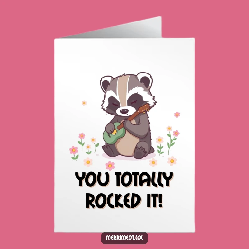 Free Printable Congratulations Card: Badger's Blooming Beat - Celebrating Success Download