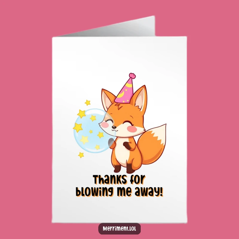 Free Printable Fox Thank You Card: Starburst Appreciation Downloadable Gift