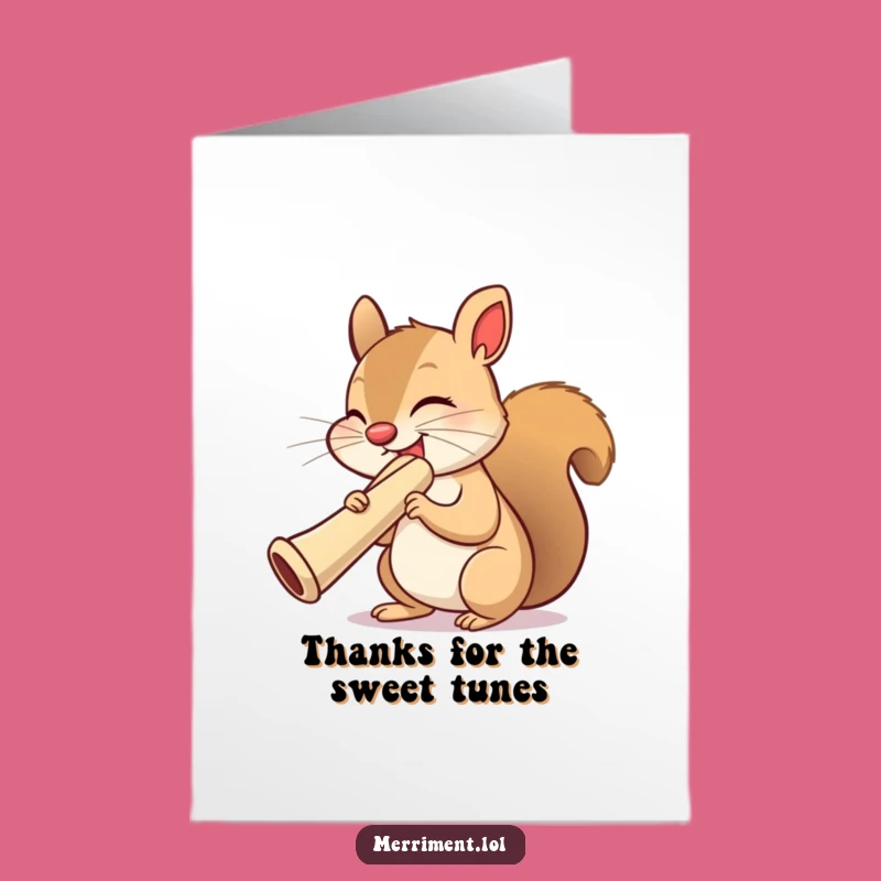 Free Printable Funny Squirrel Kazoo Thank You Card - Grateful Downloadable Gift