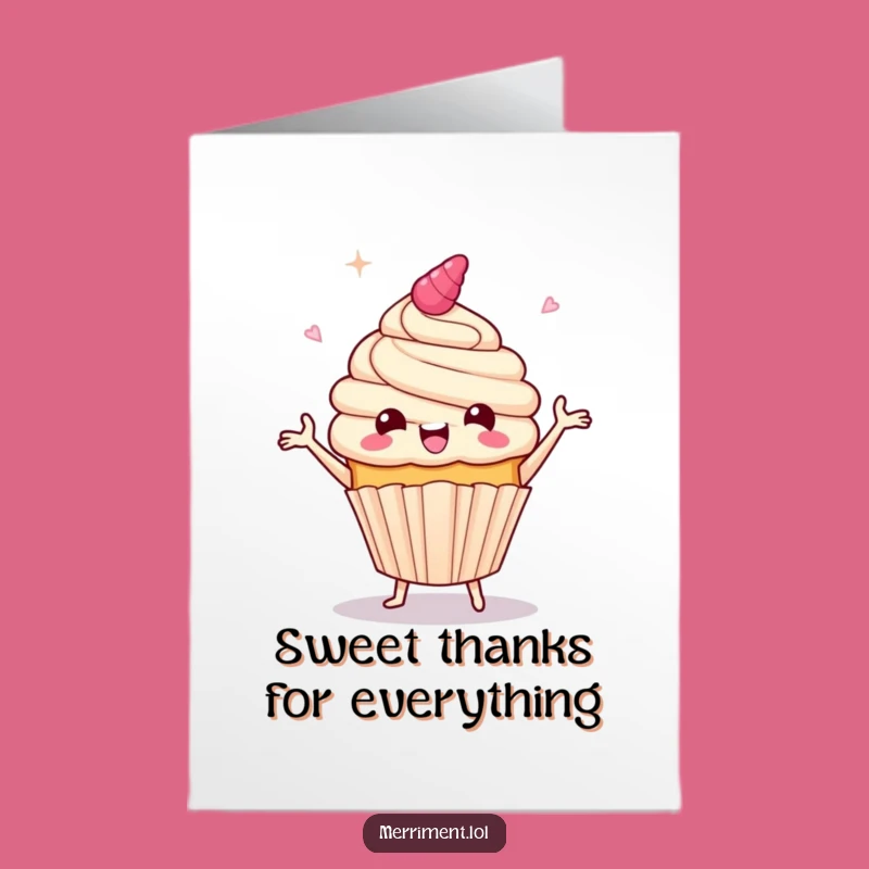 Free Printable Giddy Cupcake Thank You Card: Frosting Jig Downloadable Gift