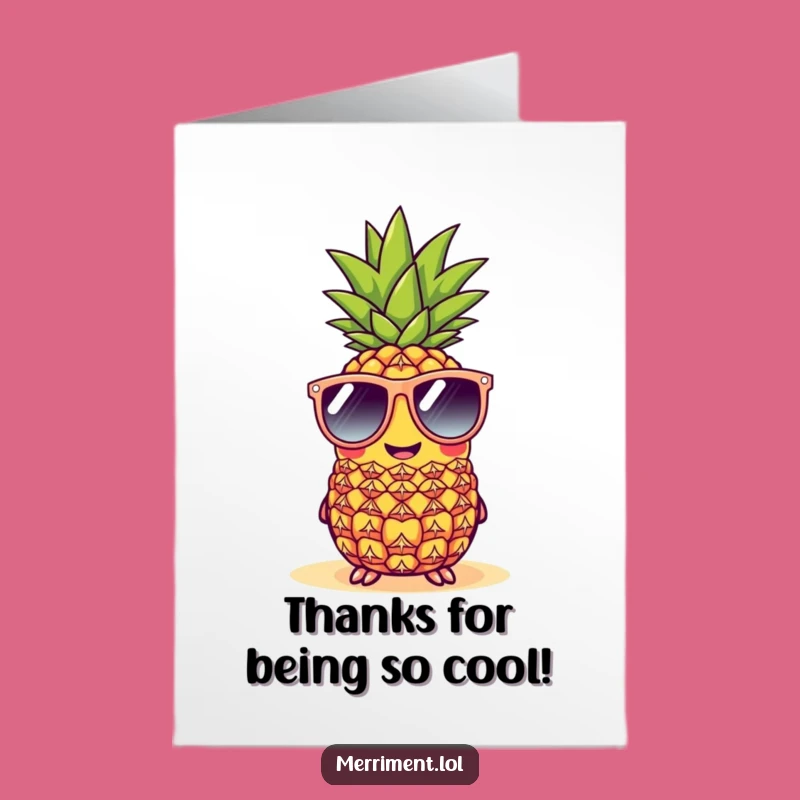 Free Printable Thank You Card: Beach Pineapple for Funny Downloadable Appreciation!