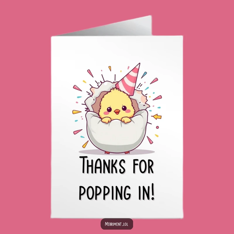 Free Printable Thank You Card: Chick's Thank You Pop - Grateful Surprise Download