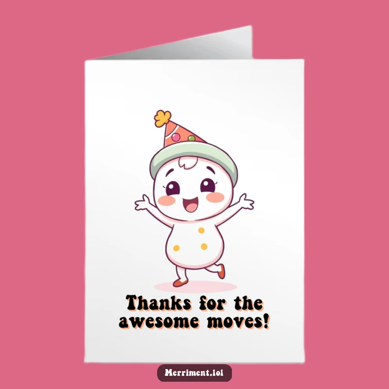 Free Printable Thank You Card: Funny Jigging Character Downloadable Gift!