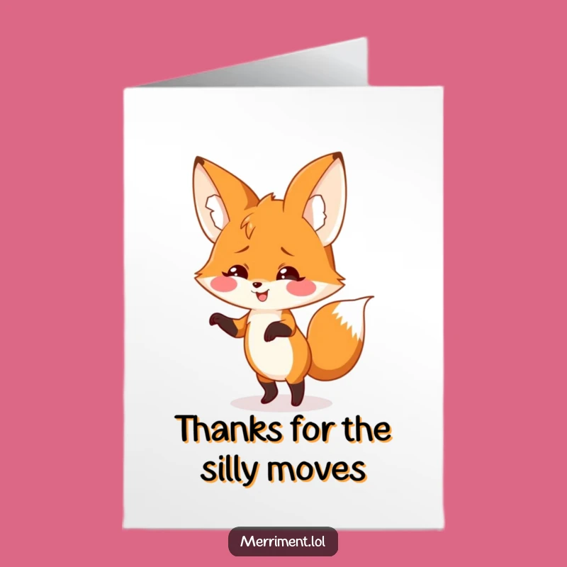 Free Printable Thank You Card: Silly Fox Dance - Print at Home