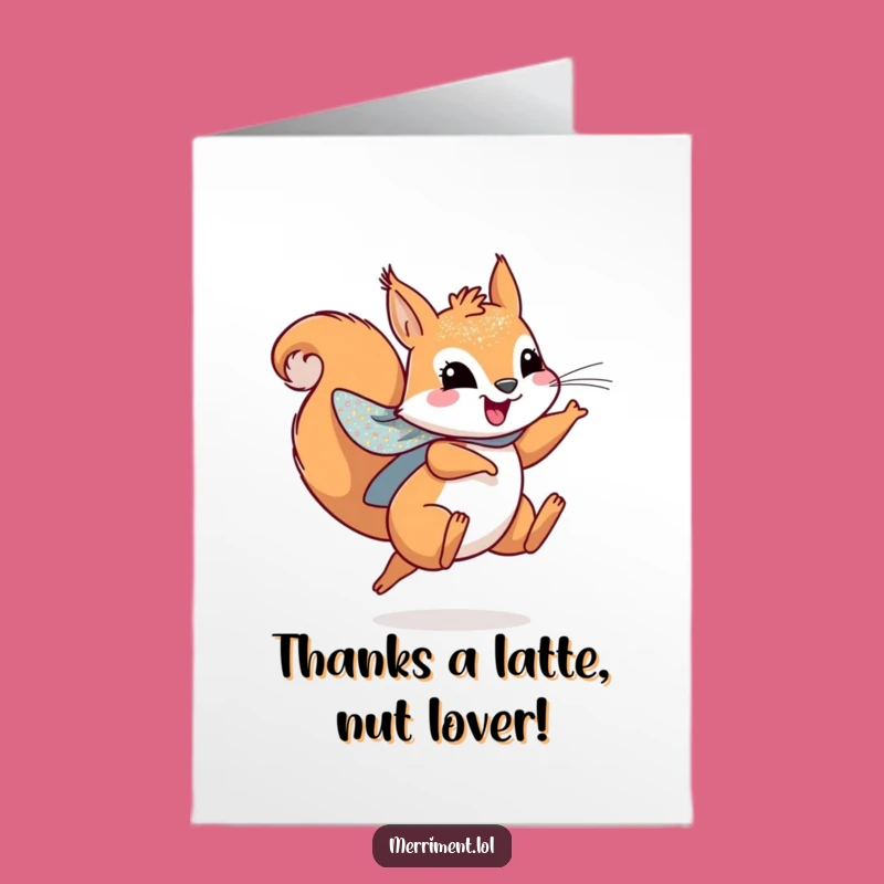 Free Printable Thank You Card: Leaping Squirrel Superhero - Express Gratitude