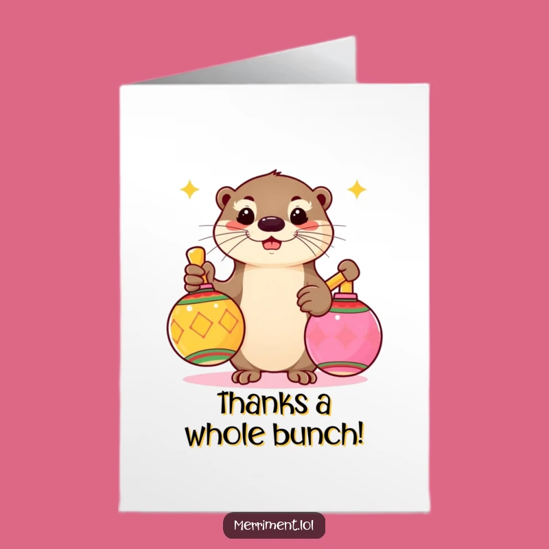 Free Printable Funny Otter Thank You Card: Thanks for the Awesome Vibes!