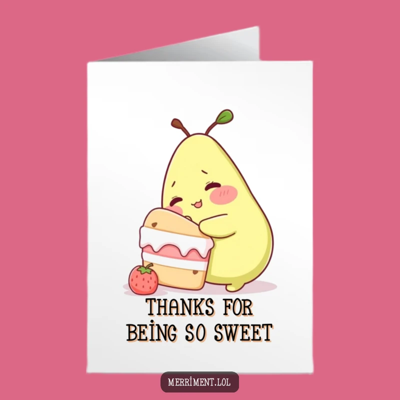 Free Printable Pear Thank You Card: Sneaky Bite Downloadable Gift