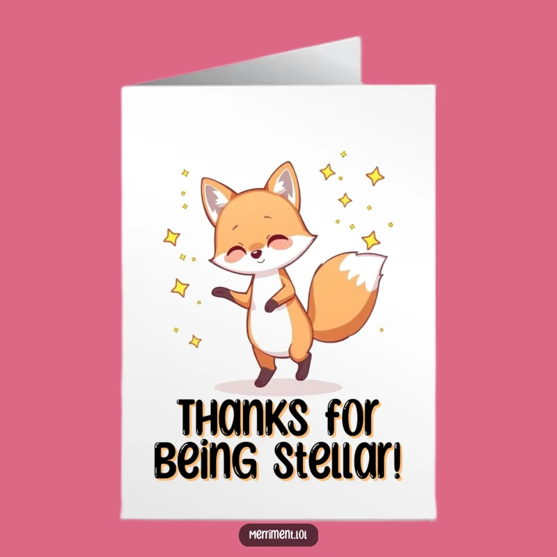Free Printable Fox Star Dance Thank You Card - Magical Downloadable Gift