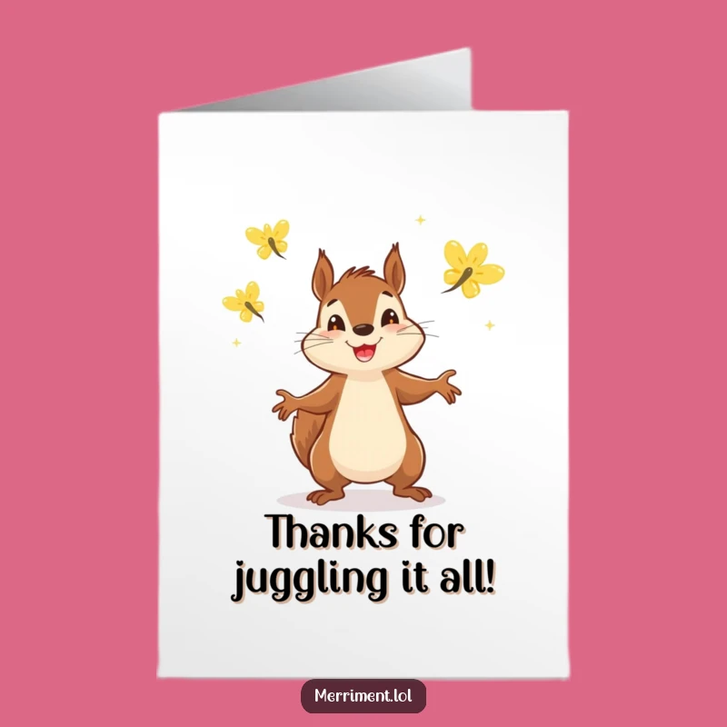 Free Printable Squirrel Thank You Card: Firefly Glow Appreciation Downloadable