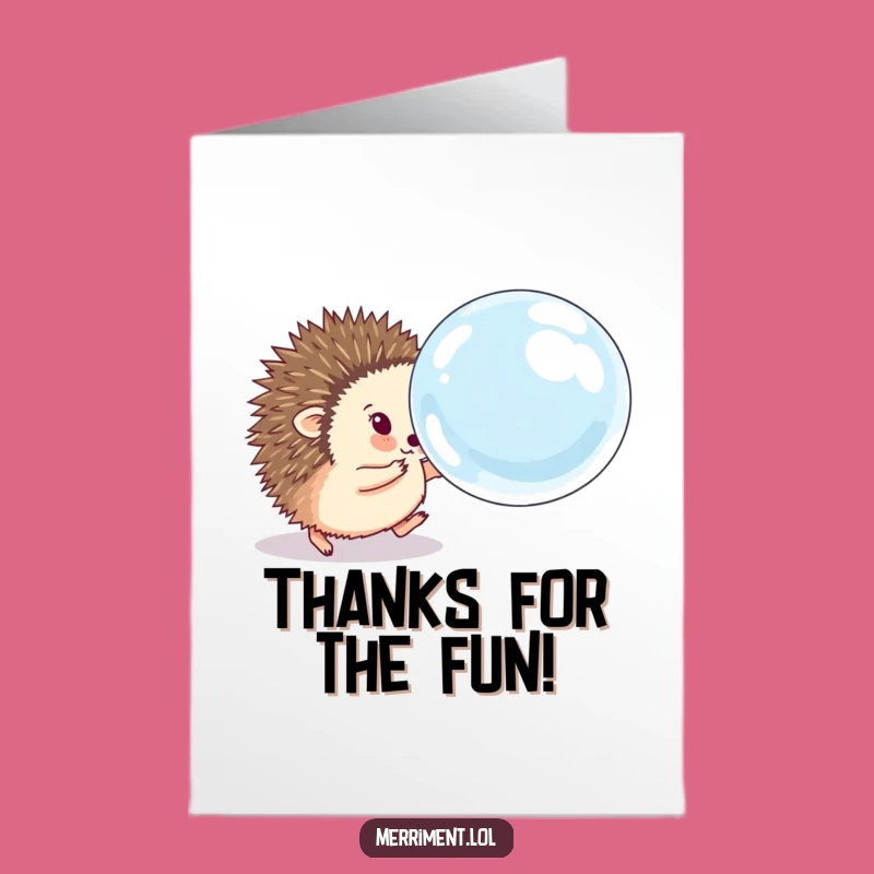 Hedgehog Bubble Thank You Card: Free Printable Downloadable for Playful Gratitude