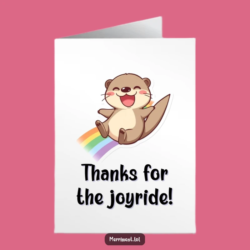 Free Printable Otter Rainbow Slide Thank You Card - Cheerful Downloadable Gift