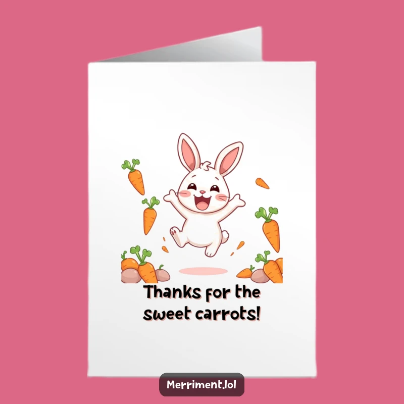 Free Printable Rabbit Carrots Thank You Card - Cheerful Downloadable Gratitude Gift