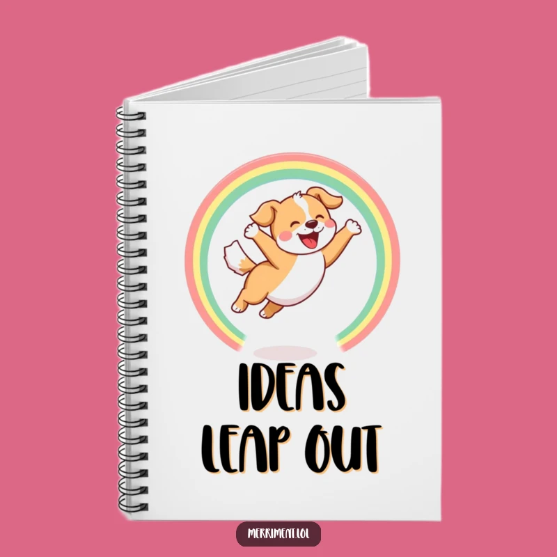 Funny Notebook - Dog Rainbow Hoop - Happy Journal Gift!