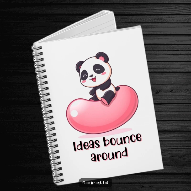 Funny Panda Notebook: For jotting down ideas with a playful panda bouncing on a giant wobbling jelly bean.