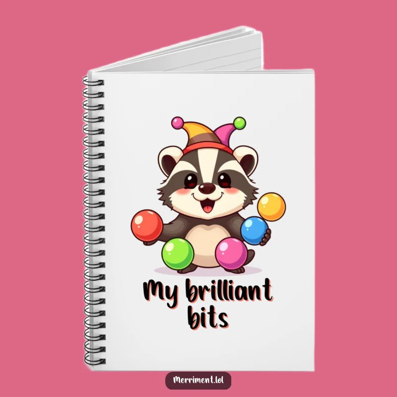 Funny Badger Jester Notebook: Jot down playful thoughts with flair!