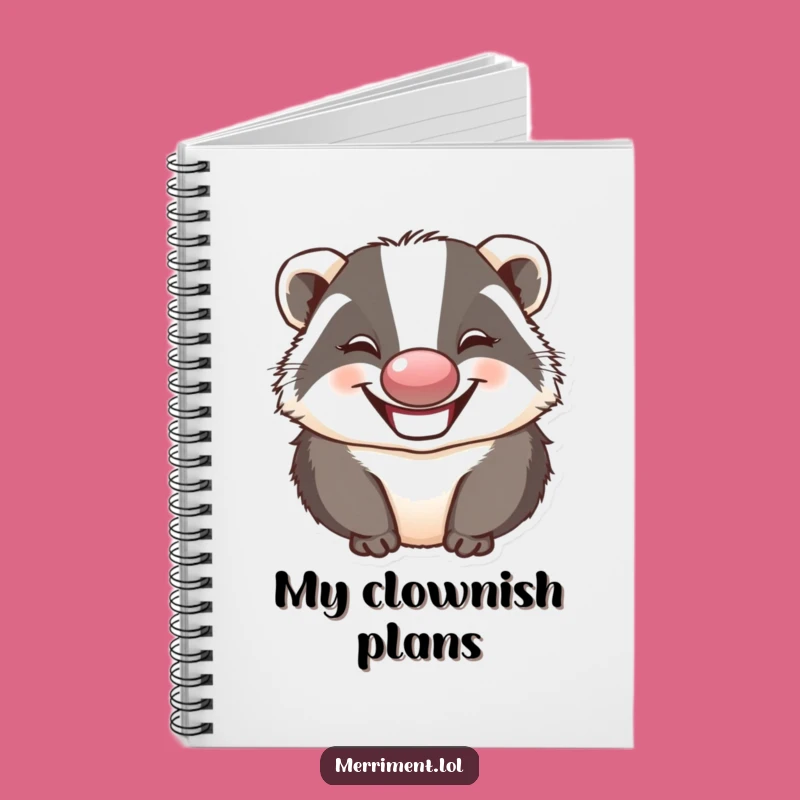Funny Badger Clown Notebook: Jot Down Jokes with Hilarious Prankster Fun