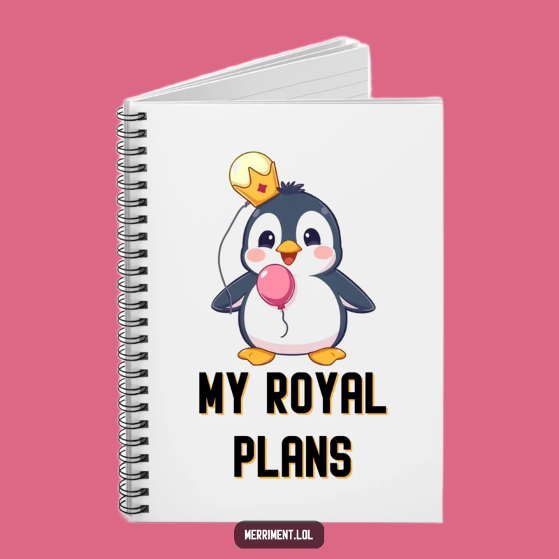 Funny Penguin Crown Notebook - Jot Down Royal Ideas!