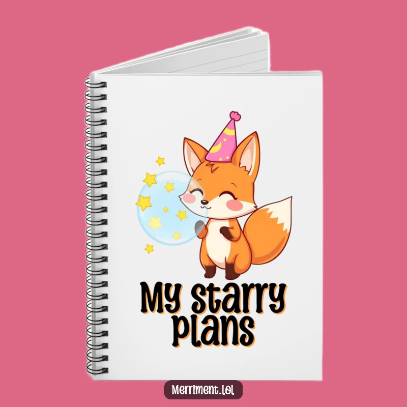 Funny Fox Party Notebook: Jot Down Ideas with a Festive Bubble-Blowing Fox