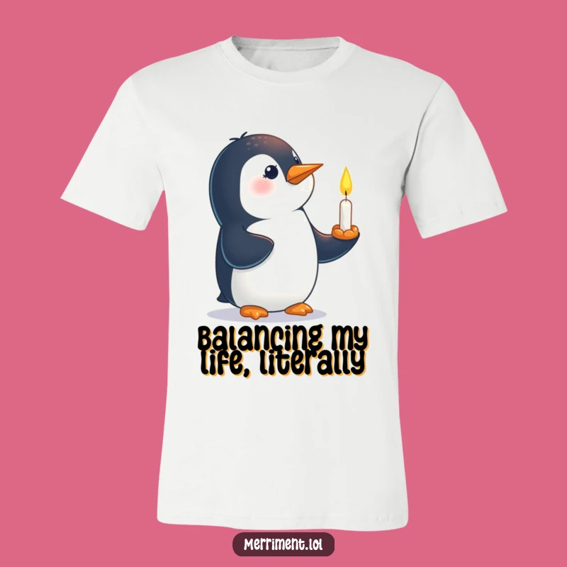 Funny Penguin Candle T-Shirt: Wear Your Boldness Proudly