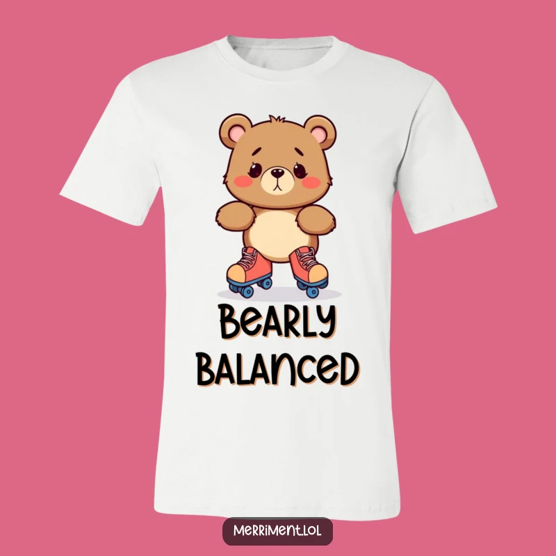 Funny Bewildered Bear Roller Skate T-Shirt: Hilarious Wobble Graphic Tee