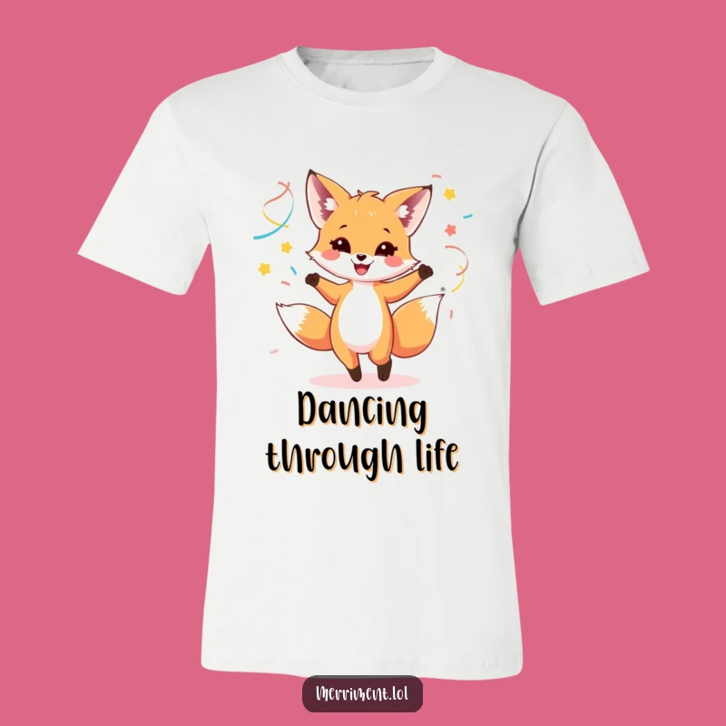 Funny Fox Cub Streamer Tee - Dance Your Way to Happiness!