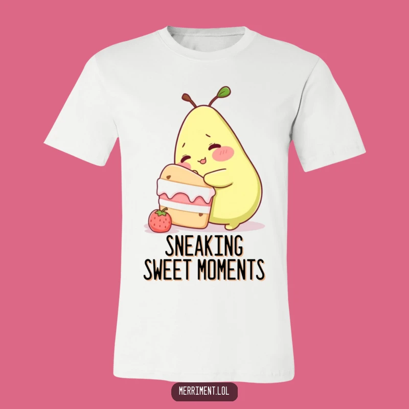 Funny Blushing Pear Cake Sneak T-Shirt: Embrace Your Cravings