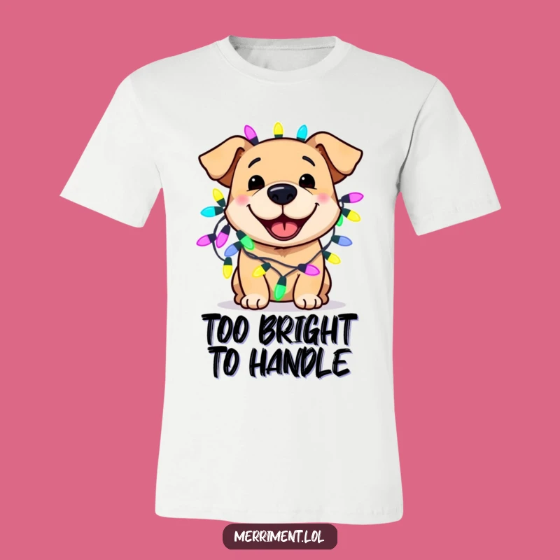 Funny Dog Lights T-Shirt Gift - Joyful Pooch's Festive Fashion Statement