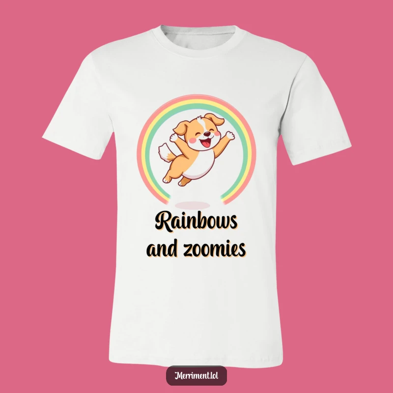 Funny Dog Rainbow Hoop T-Shirt - Happy Bark - Pet Lover Gift!