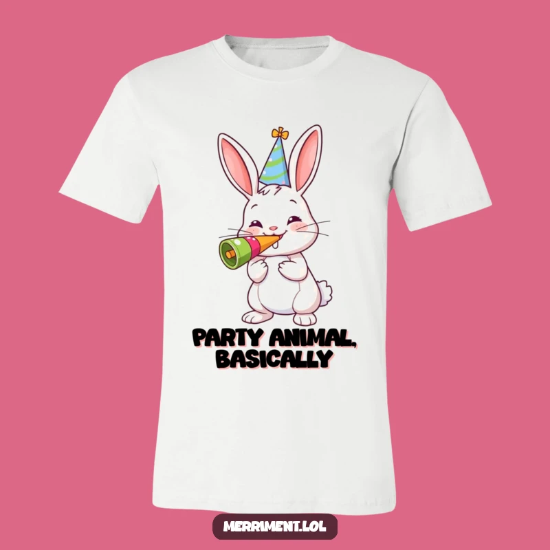 Funny Bunny Party Tee - Wear the Joy of a Cheerful Noisemaker!