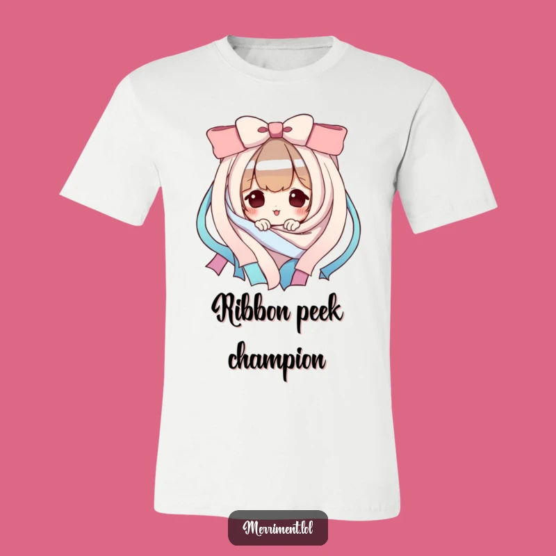 Funny Playful Character T-Shirt: Ribbon Peek Design for a Perfect Funny Gift