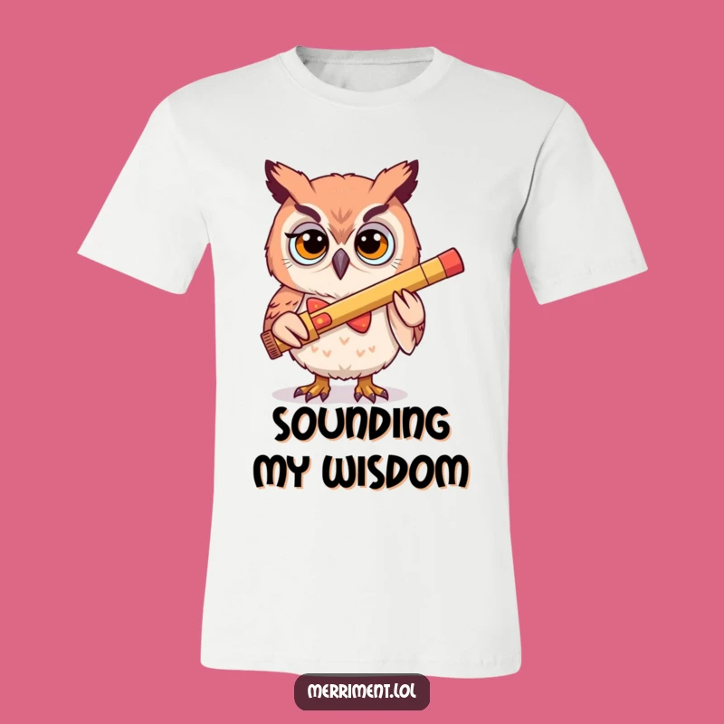 Funny Owl Kazoo T-Shirt - Determined Silly Bowtie Tee Gift