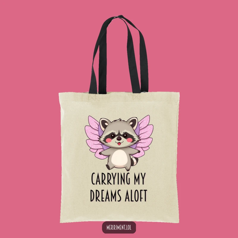 Funny Raccoon Wings Tote Bag: Carry Your Dreams and Essentials