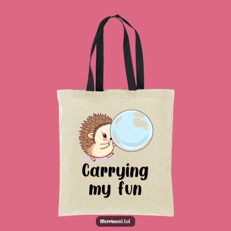 Funny Hedgehog Bubble Chase Tote Bag Gift - Chic Prickle's Playful Carry-All