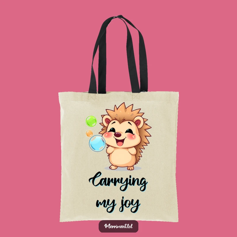 Funny Hedgehog Bubble Tote Bag: Carry Joyful Vibes Everywhere You Go