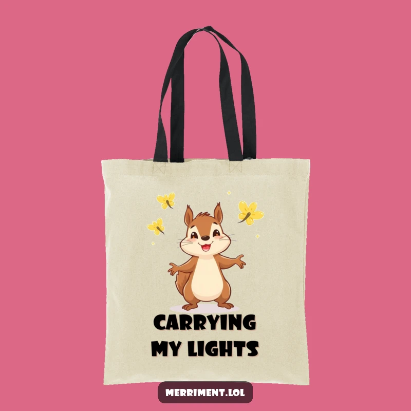 Funny Squirrel Juggling Tote Bag: Carry Your Essentials with Bright Enthusiasm