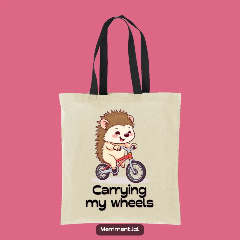Funny Hedgehog Unicycle Tote Bag: Carry Your Laughs with This Hilarious Accessory