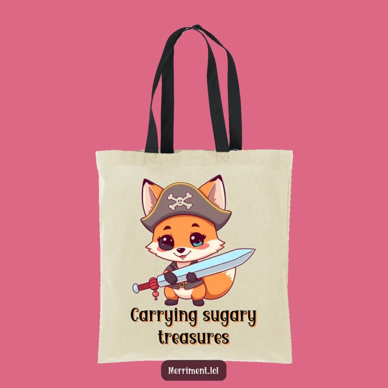 Funny Fox Pirate Tote Bag: Carry Your Sweet Treasures!