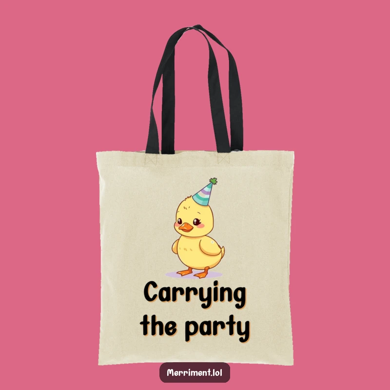 Funny Wobbly Duckling Tote Bag: Carry Your Party Essentials Hilariously