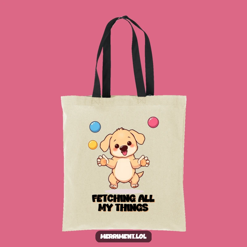 Funny Puppy Juggling Tote Bag: Carry Your Laughs - Perfect Gift!