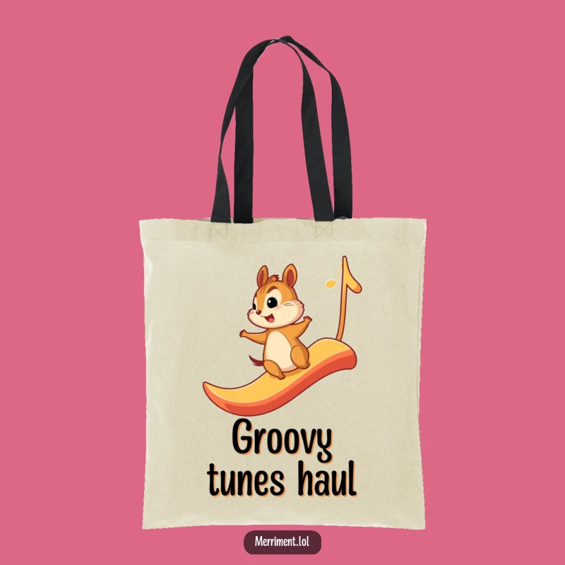 Funny Chipmunk Music Tote Bag: Carry Your Joyful Soundtrack!