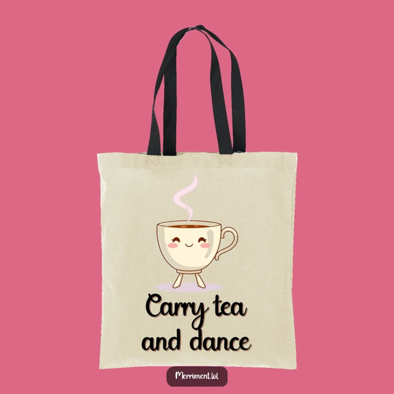 Funny Dancing Teacup Steam Shape Tote Bag - Carry Your Fun with Whimsical Style