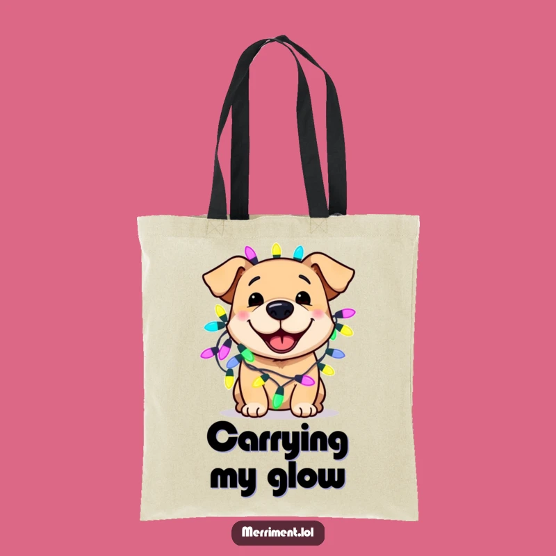 Funny Dog Lights Tote Bag Gift - Chic Pooch's Festive Accessory Style