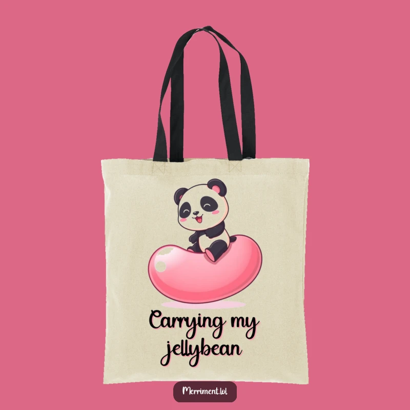 Funny Panda Jelly Bean Tote Bag: Carry Fun & Smiles!