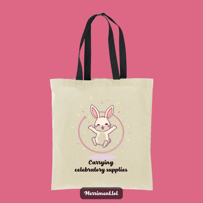 Funny Rabbit Hoop Tote Bag - Carry Your Cheer with This Hilarious Gift