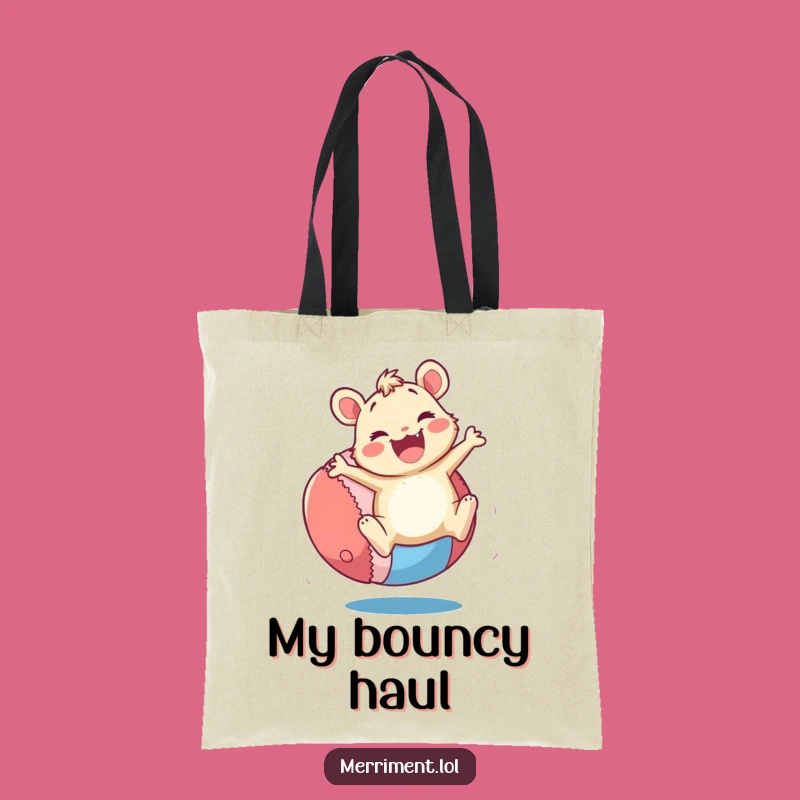 Funny Merry Critter Tote Bag: Enthusiastic Ball Art, Perfect Funny Gift